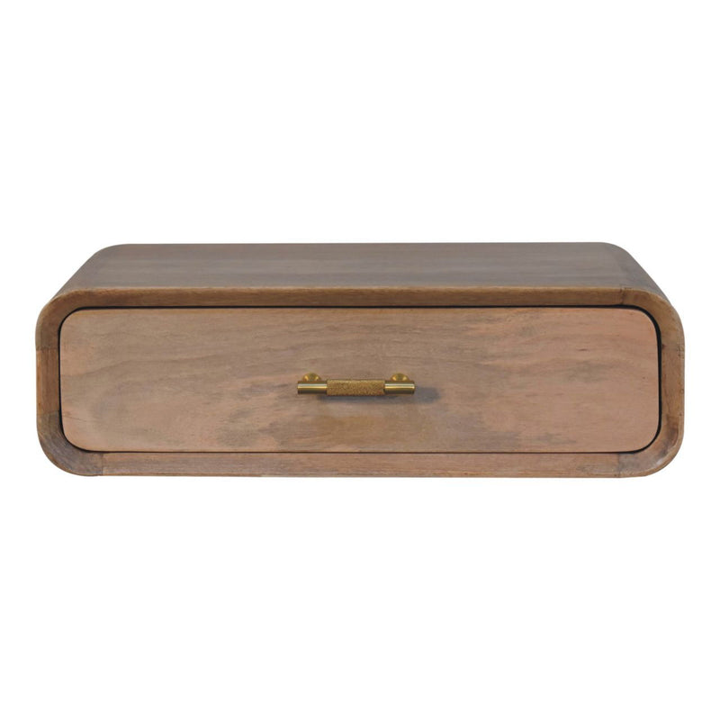 20" Solid Wood One Drawer Floating Nightstand - Brown