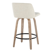 Load image into Gallery viewer, Toriano - Contemporary Fixed Height Counter Stool Swivel &amp; Round Footrest (Set of 2)
