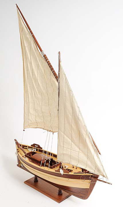 Hand Painted Model Boat (624201) - Light Brown / Beige