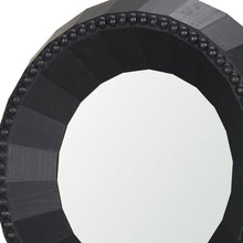 Load image into Gallery viewer, 30" Solid Faceted And Beaded Round Framed Accent Mirror - Black

