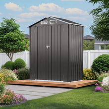 Load image into Gallery viewer, 5 X 3 Ft Compact Metal Outdoor Storage Shed With Pitched Roof, Lockable Door - Gray
