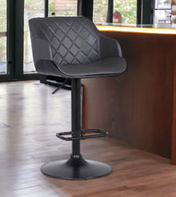 Load image into Gallery viewer, 44" Faux Leather Swivel Low Back, Adjustable Height Bar Chair - Gray / Black
