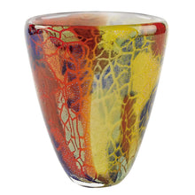 Load image into Gallery viewer, Murano Abstract Oval Table Vase - Orange / Red / Yellow
