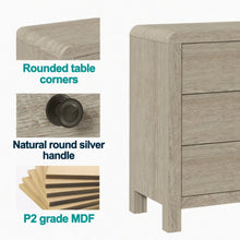 Load image into Gallery viewer, 3 Drawer Chest Of Drawers With Soft Close Glides Rounded Corners Handles - Natural
