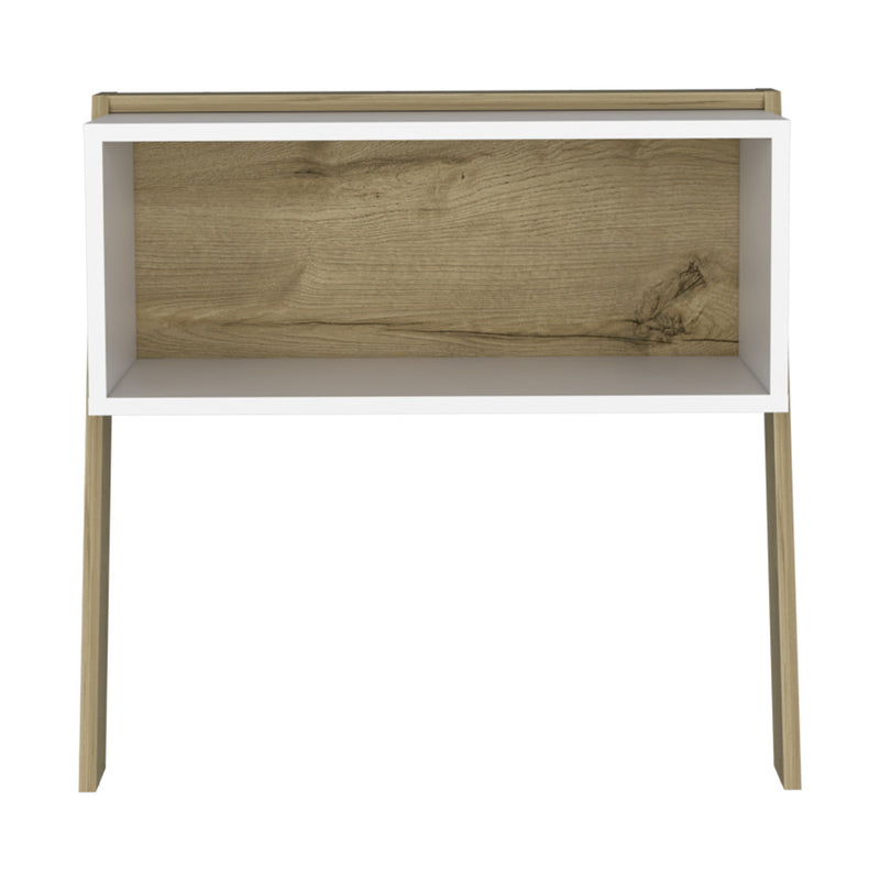 Faux Wood Nightstand - White And Oak