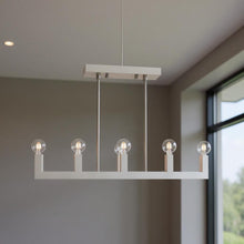Load image into Gallery viewer, 17" Seven Light Dimmable Chandelier With Shades - Nickel
