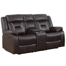 Load image into Gallery viewer, Modern Reclining Loveseat With Console, Cup Holders, Storage
