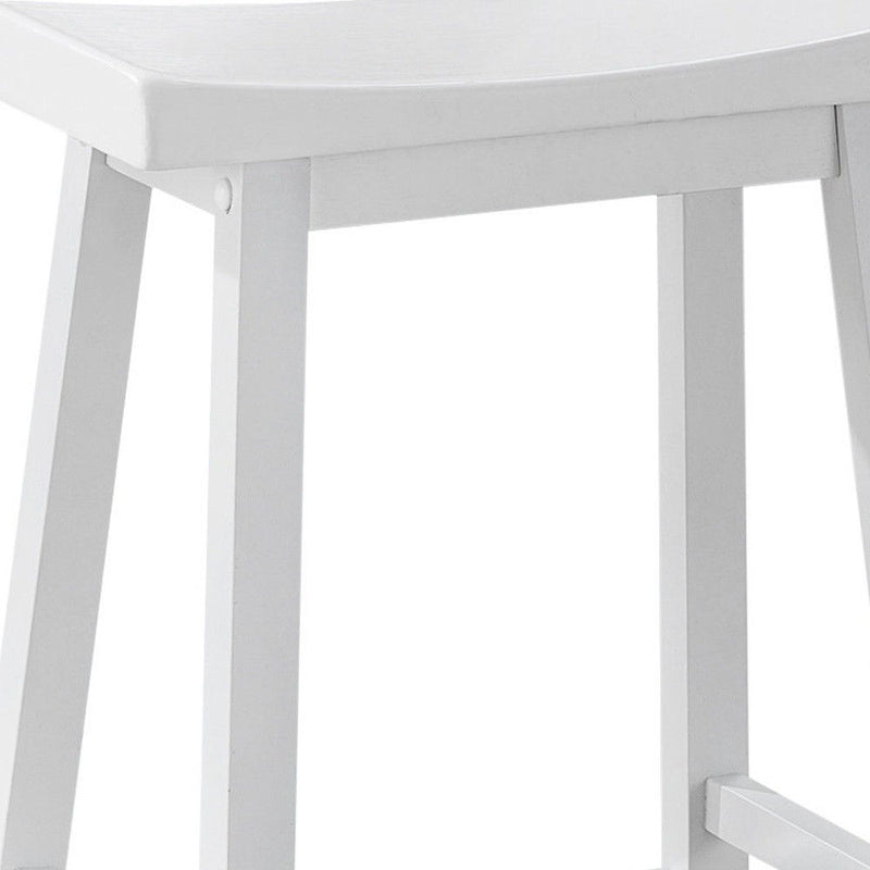 48" Solid Wood Backless Bar Chairs (Set of 2) - White