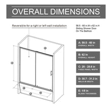 Load image into Gallery viewer, Single Sliding Shower Door For Bathtub With And Handle - Chrome
