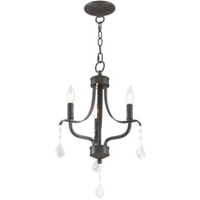 Load image into Gallery viewer, 20" Three Light Metal Dimmable Chandelier With Shades - Nickel / Clear
