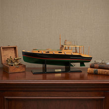 Load image into Gallery viewer, Hand Painted 1934 Hemingway Pilar Fishing Boat Model Boat - Black / Green
