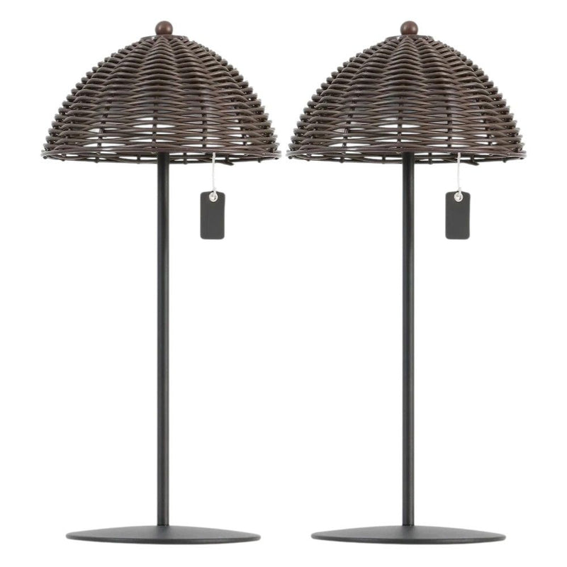 Novelty USB Table Lamps With Globe Shades (Set of 2) - Black