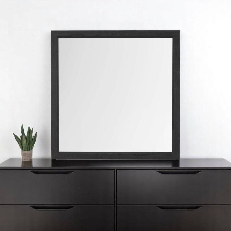 40" Square Framed Accent Mirror - Gray
