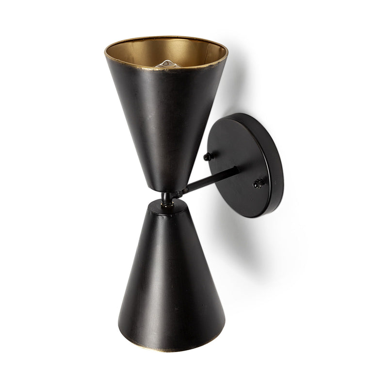 13'' Metal Corner Wall Light - Black