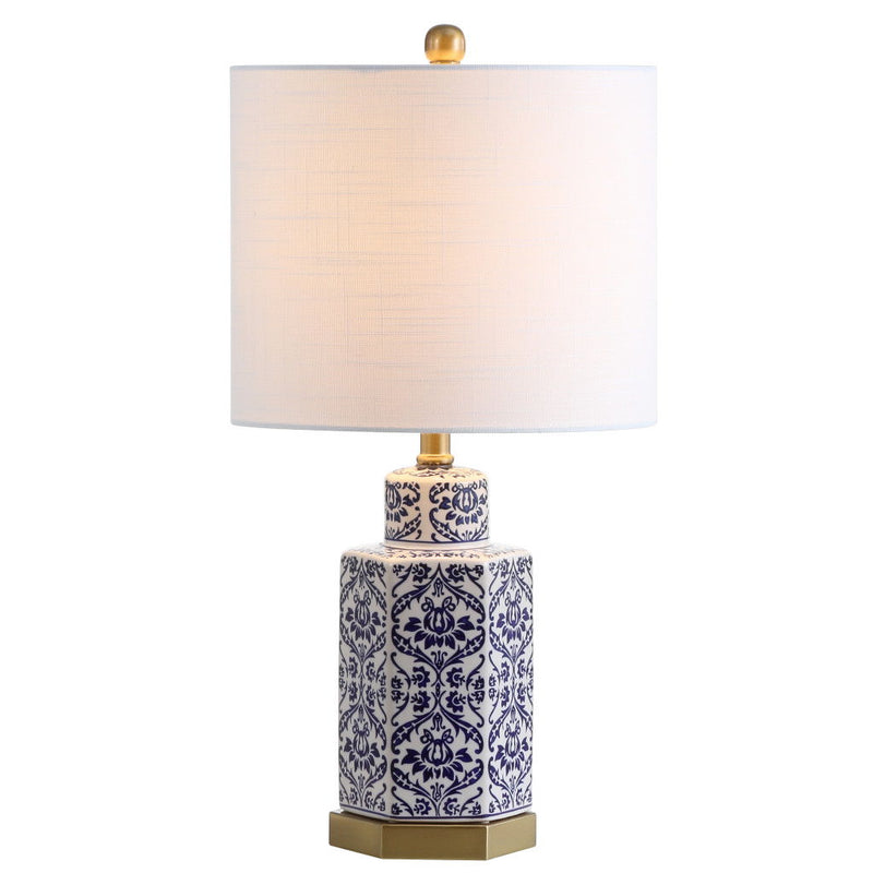 24" Table Lamp With Drum Shade - Blue
