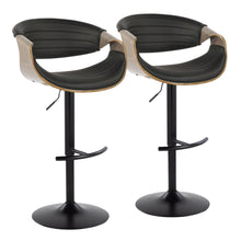 Load image into Gallery viewer, Symphony - Mid Century Modern Adjustable Barstool With Swivel With Rounded T Footrest (Set of 2)
