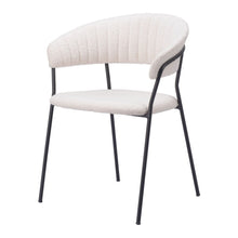 Load image into Gallery viewer, Upholstered Faux Fur Open Back Dining Arm Chairs (Set of 2) - Cream / Black
