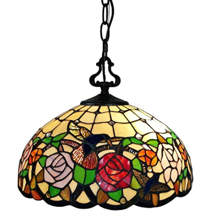 Unique Statement Two Light Glass Dimmable Chandelier With Shades - White / Red