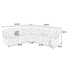 Load image into Gallery viewer, Power Reclining Sectional Set With Console Cup Holders
