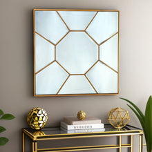 Load image into Gallery viewer, 35" Square Metal Framed Accent Mirror - Gold
