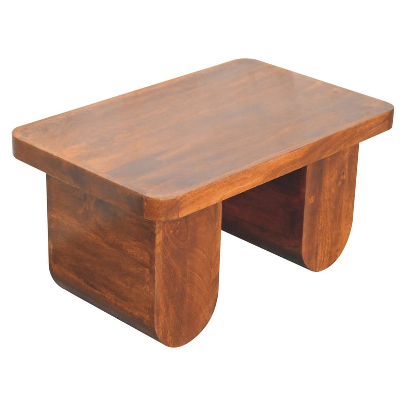 Solid Wood Double Pedestal Coffee Table - Chestnut