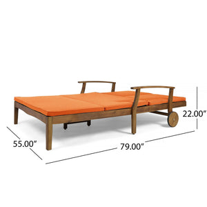 Etherealize - Outdoor Adjustable Double Chaise Lounge With Water Resistant Cushions