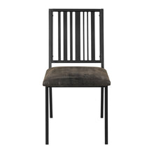 Load image into Gallery viewer, Upholstered Faux Leather Slat Back Dining Side Chairs (Set of 2) - Black
