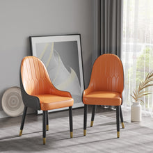 Load image into Gallery viewer, Modern Sponge-Filled Dining Chair, Solid Wood Metal Legs, Suitable For Restaurants, Living Rooms And Rooms (Set of 2)
