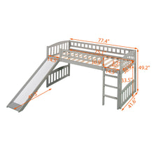 Load image into Gallery viewer, Twin size Loft Bed with Slide and Ladder, Gray(OLD SKU:LP000504AAE)
