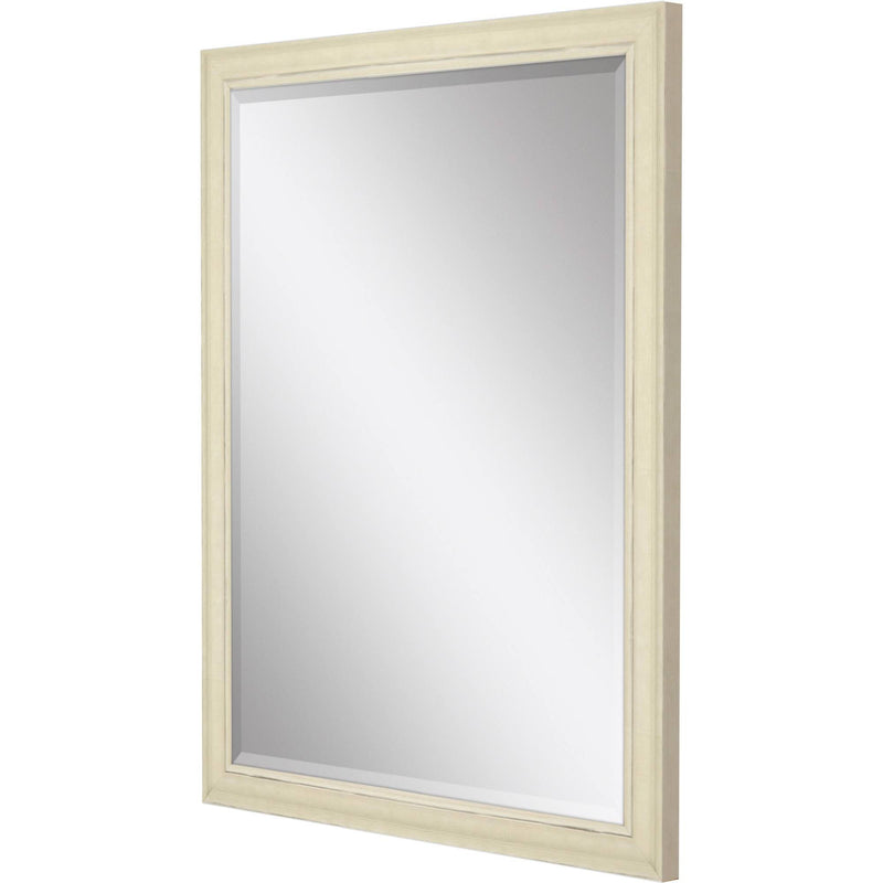 32" Solid Wood Framed Accent Mirror - White