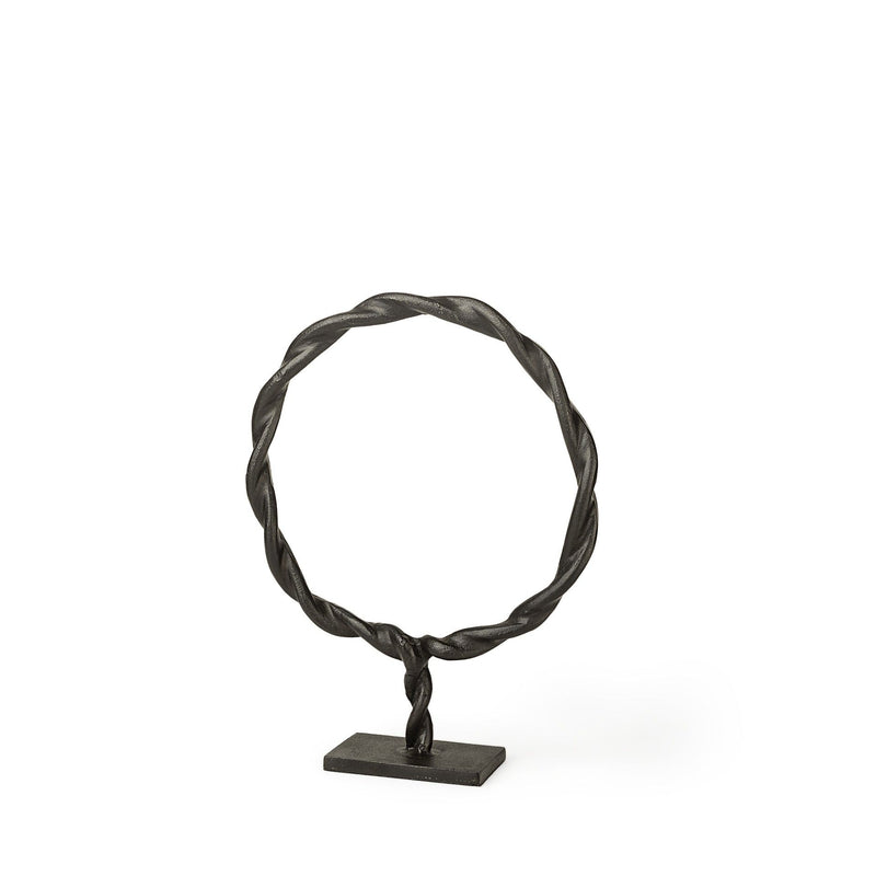 Round Braided Tabletop Sculpture (392412) - Black