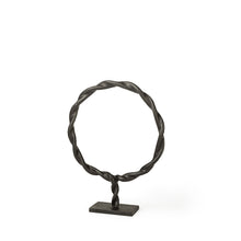 Load image into Gallery viewer, Round Braided Tabletop Sculpture (392412) - Black
