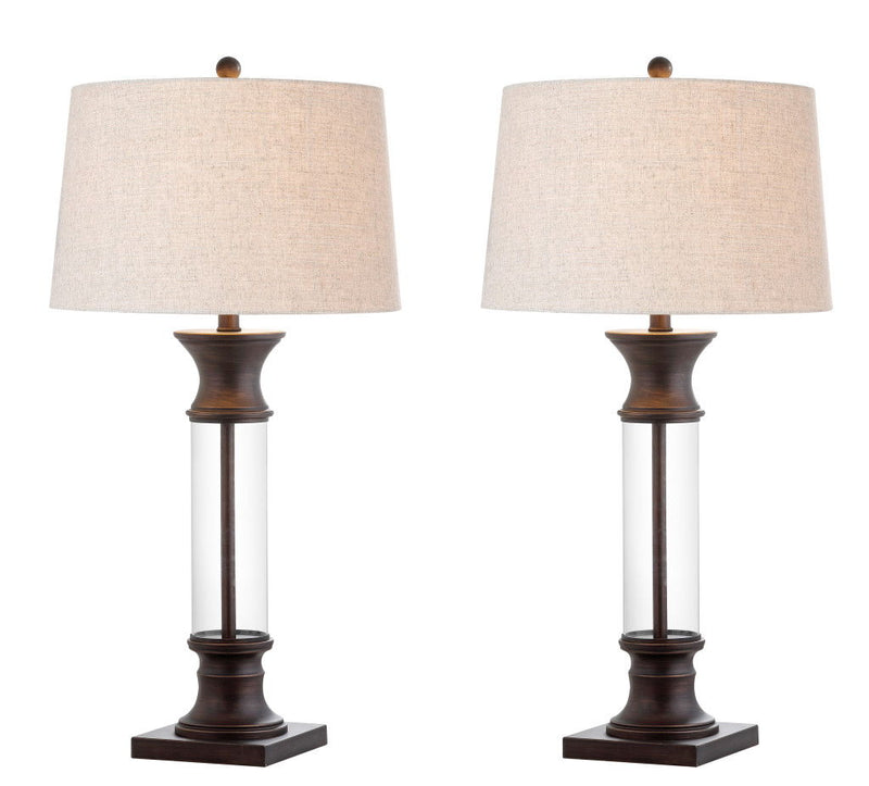 Novelty Table Lamps With Empire Shades (Set of 2) - Bronze