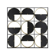 Load image into Gallery viewer, 36" Square Iron Framed Accent Mirror - Black / Gold

