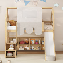 Load image into Gallery viewer, Loft Bed With House Shaped Frame And Tent
