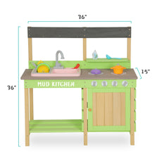 Load image into Gallery viewer, Kids Play Kitchen With Mud Kitchen Set &amp; Water Play Toys For Outdoor Use - Green

