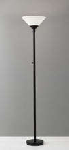 Load image into Gallery viewer, Torchiere Floor Lamp With White Cone Shade - Black

