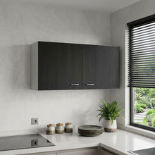 Load image into Gallery viewer, Wood Wall Mounted Accent Cabinet With Two Doors - Black / White
