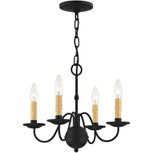 Load image into Gallery viewer, Four Light Metal Dimmable Chandelier With Shades - Black
