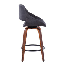Load image into Gallery viewer, Fabrico - Mid Century Modern Fixed Height Counter Stool &amp; Round Footrest (Set of 2)
