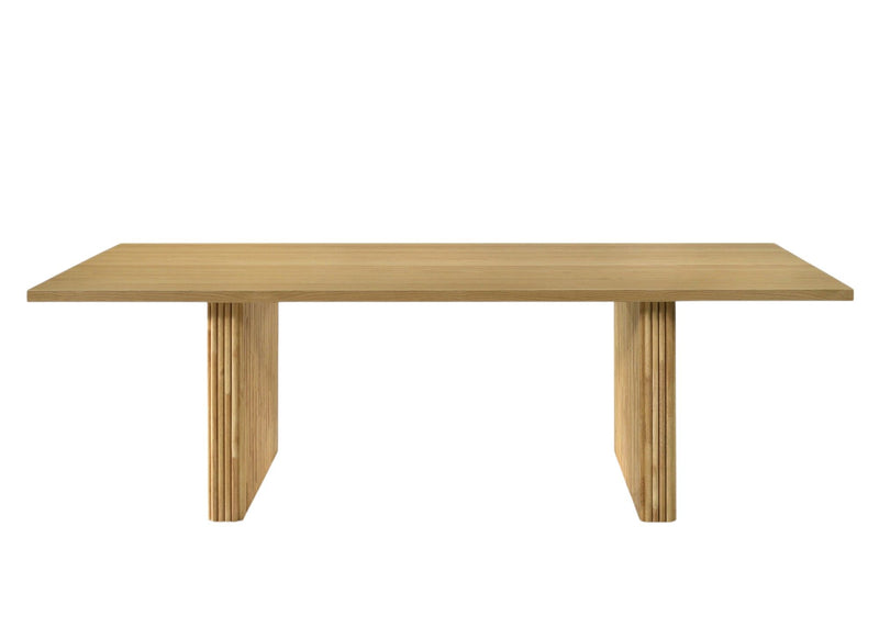 94" Wood Double Pedestal Base Dining Table - Natural