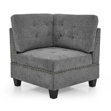 Load image into Gallery viewer, Modular Corner Sofa With Chenille Upholstery - Gray
