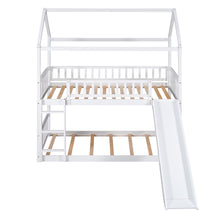 Load image into Gallery viewer, Twin Over Twin Bunk Bed with Slide, House Bed with Slide, White(OLD SKU: LT000213AAK)
