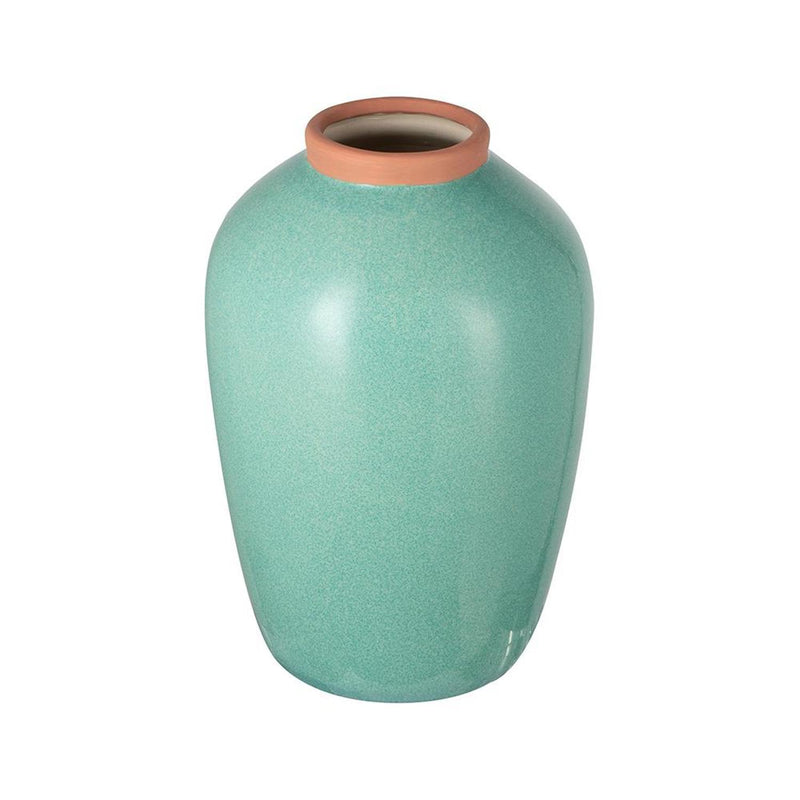 Round Table Vase - Aqua / Terra Cotta