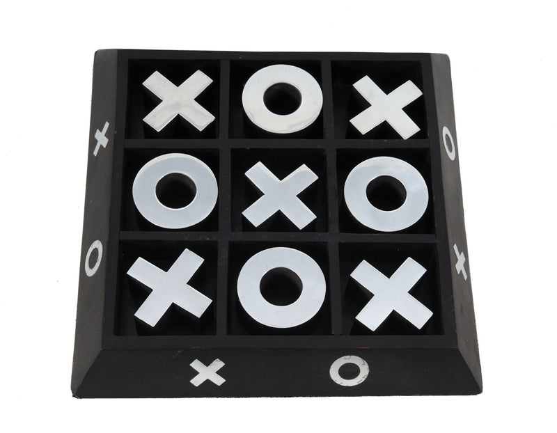 Dark Tic Tac Toe Game Sculpture - Nickel