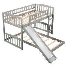 Load image into Gallery viewer, Twin Over Twin Bunk Bed with Slide and Ladder, Gray(OLD SKU :LP000514AAE)
