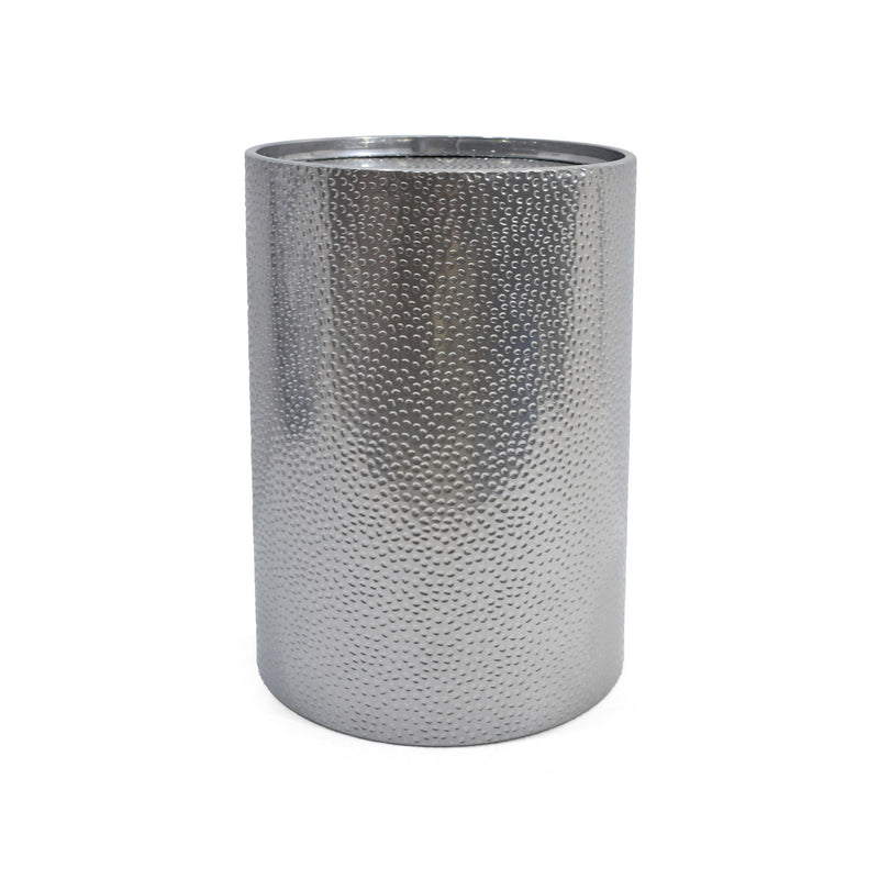 Iron Round Pedestal End Table - Silver