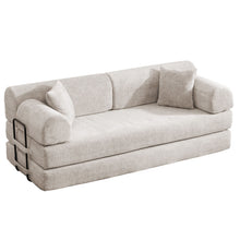 Load image into Gallery viewer, Modern 2 Tone Fabric Convertible Sleeper Sofa Bed
