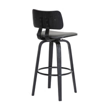 Load image into Gallery viewer, 26" Faux Leather Swivel Low Back Counter Height Bar Chair - Gray And Black
