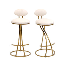 Load image into Gallery viewer, Bar Stools Upholstered Counter Height Barstools For Kitchen Island Modern Dining Chairs With Footrest (Set of 2)
